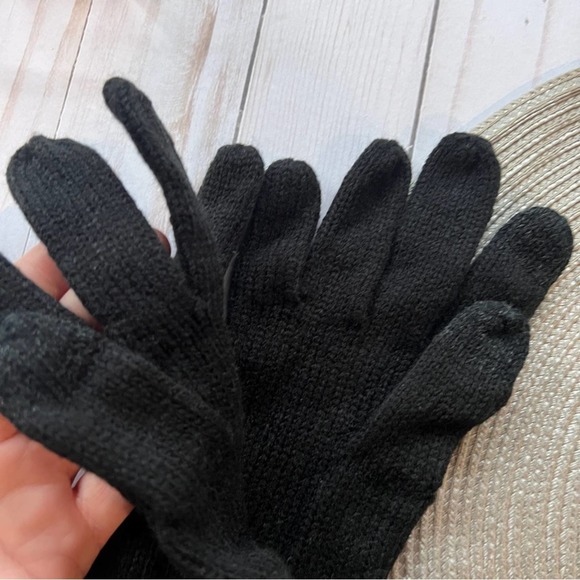 VICTORIA'S SECRET BLACK BLING GEM SPARKLE KNIT SOFT GLOVES MITTENS Tech … - Picture 3 of 5